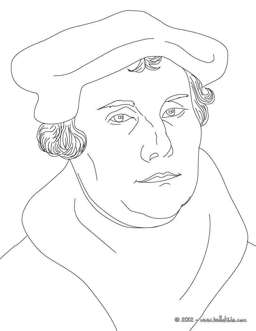 821x1061 Martin Luther German Protestant Reformer Coloring Page