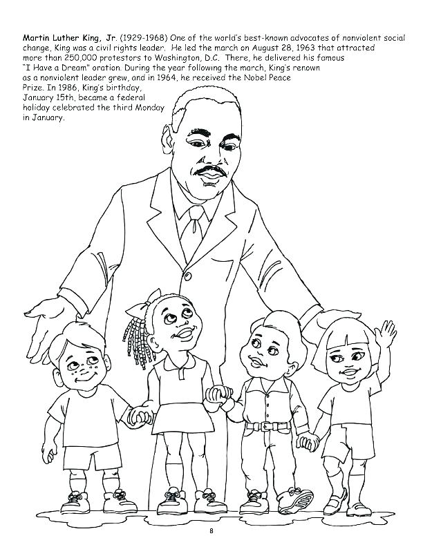 612x792 Coloring Pages For Martin Luther King Jr Martin King Coloring