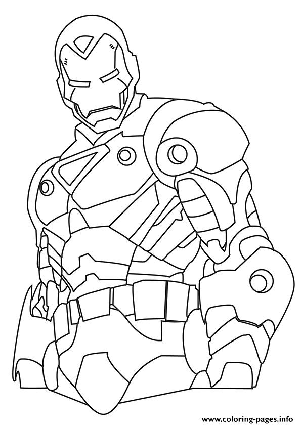 595x842 Iron Man A4 Avengers Marvel Coloring Pages Printable