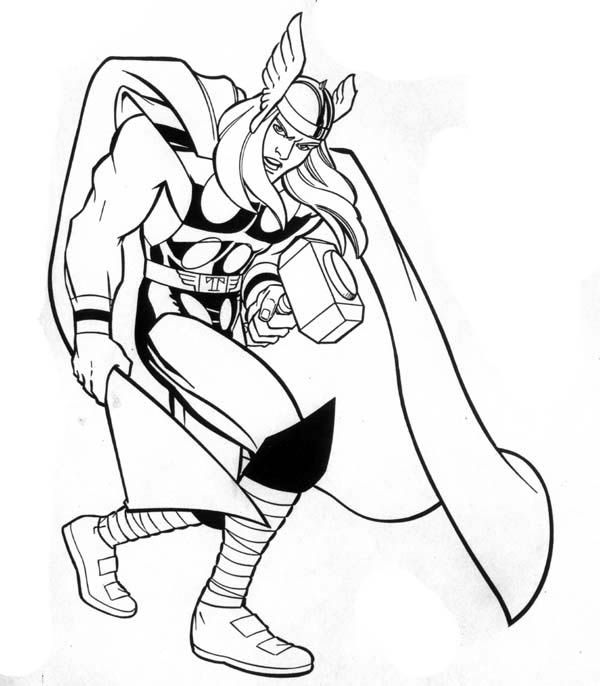 Thor Marvel Hero Coloring Pages Diy 600x686 Thor Marvel Hero Coloring Pages Diy