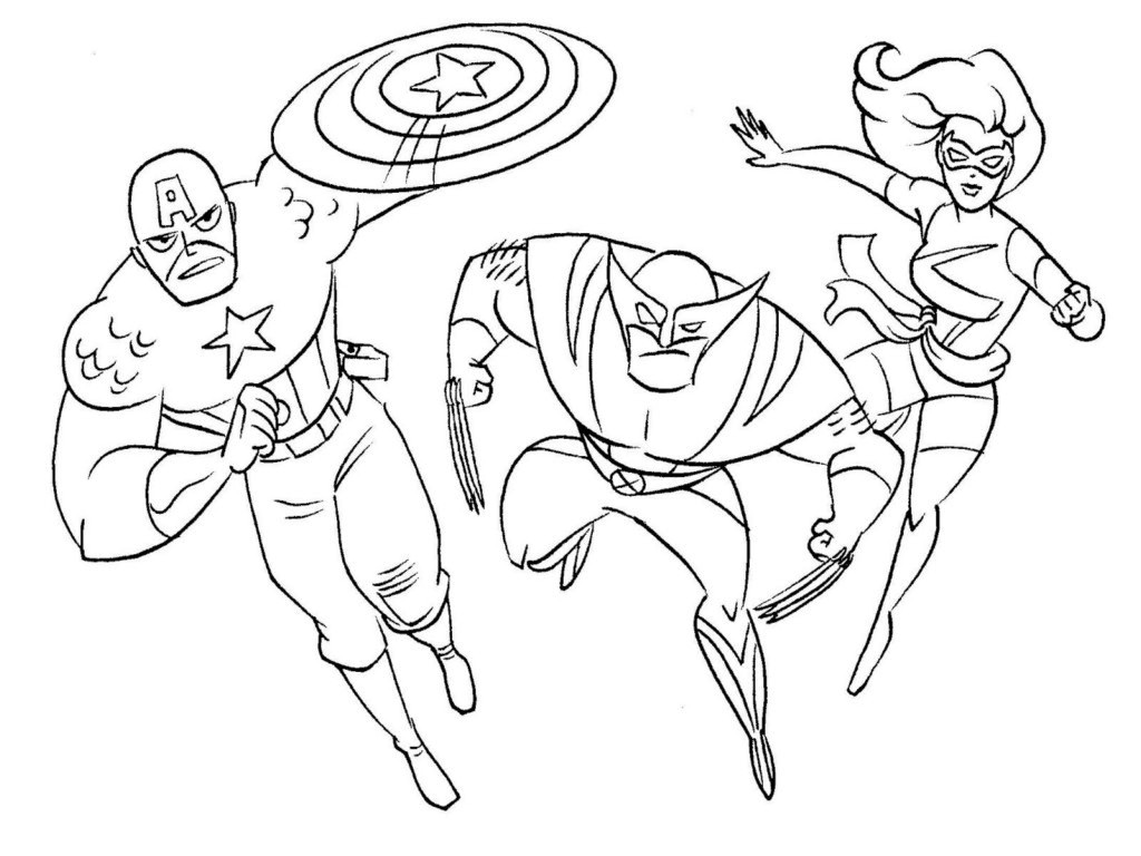 1024x768 Luxurious And Splendid Superhero Coloring Pages Printable Marvel