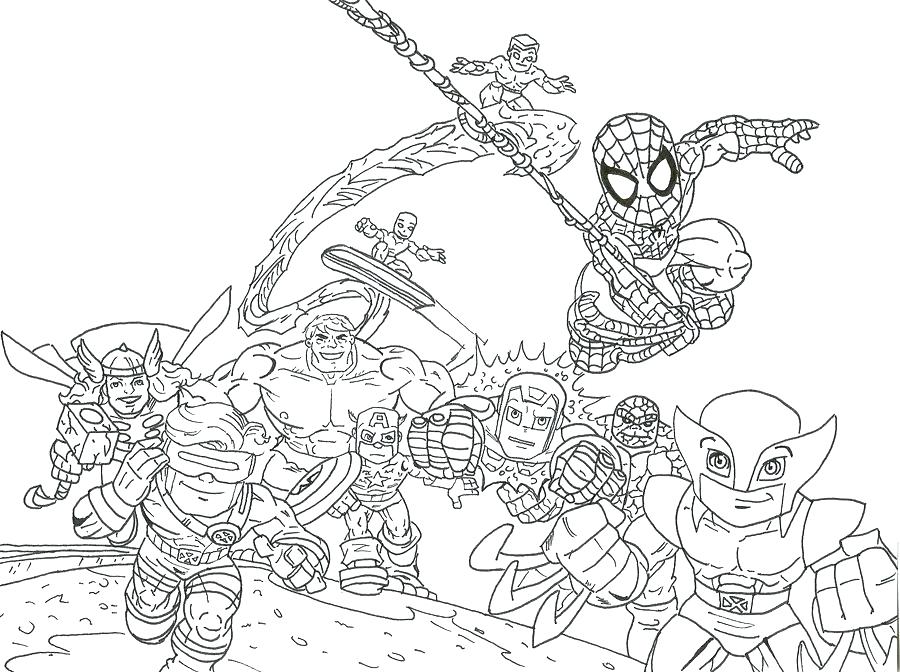 900x672 Marvel Superhero Coloring Pages Super Hero Squad Coloring Pages
