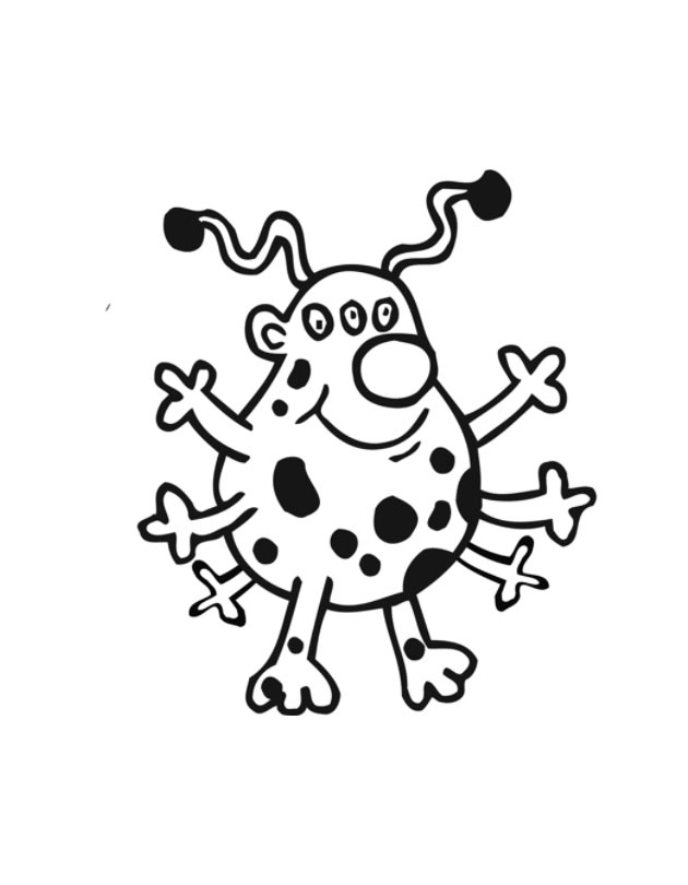 630x810 Printable Funny Martian Coloring Page