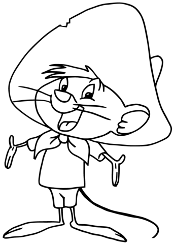 341x480 Looney Tunes Speedy Gonzales Coloring Page
