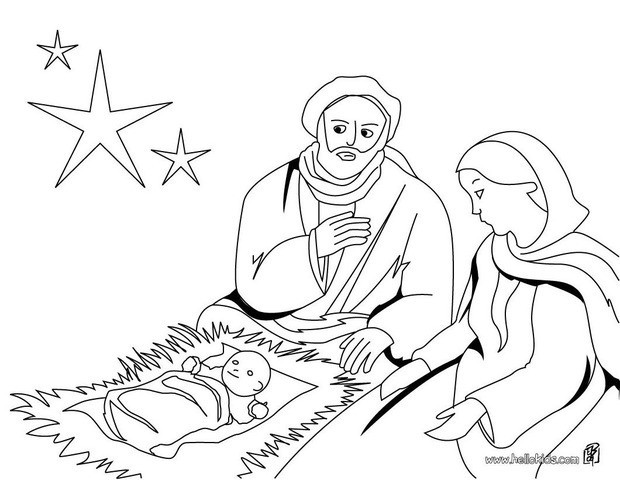 620x480 Joseph, Mary And Jesus Coloring Pages