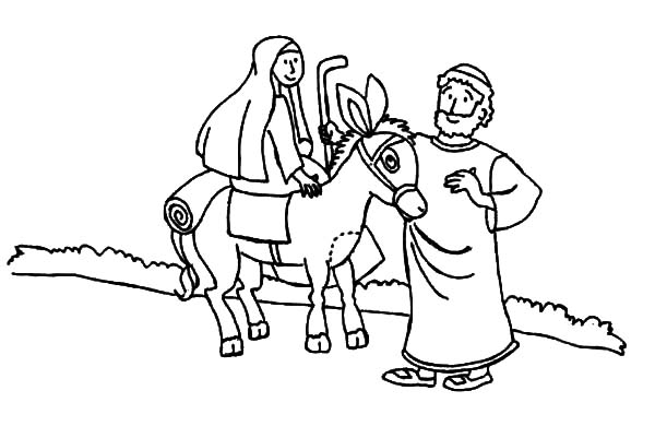 600x390 Mary And The Donkey And Joseph From Nazareth Coloring Pages Best