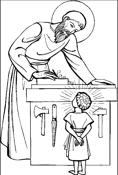 380x565 Coloring Saint Joseph With Mary, Children Worldwide Pray