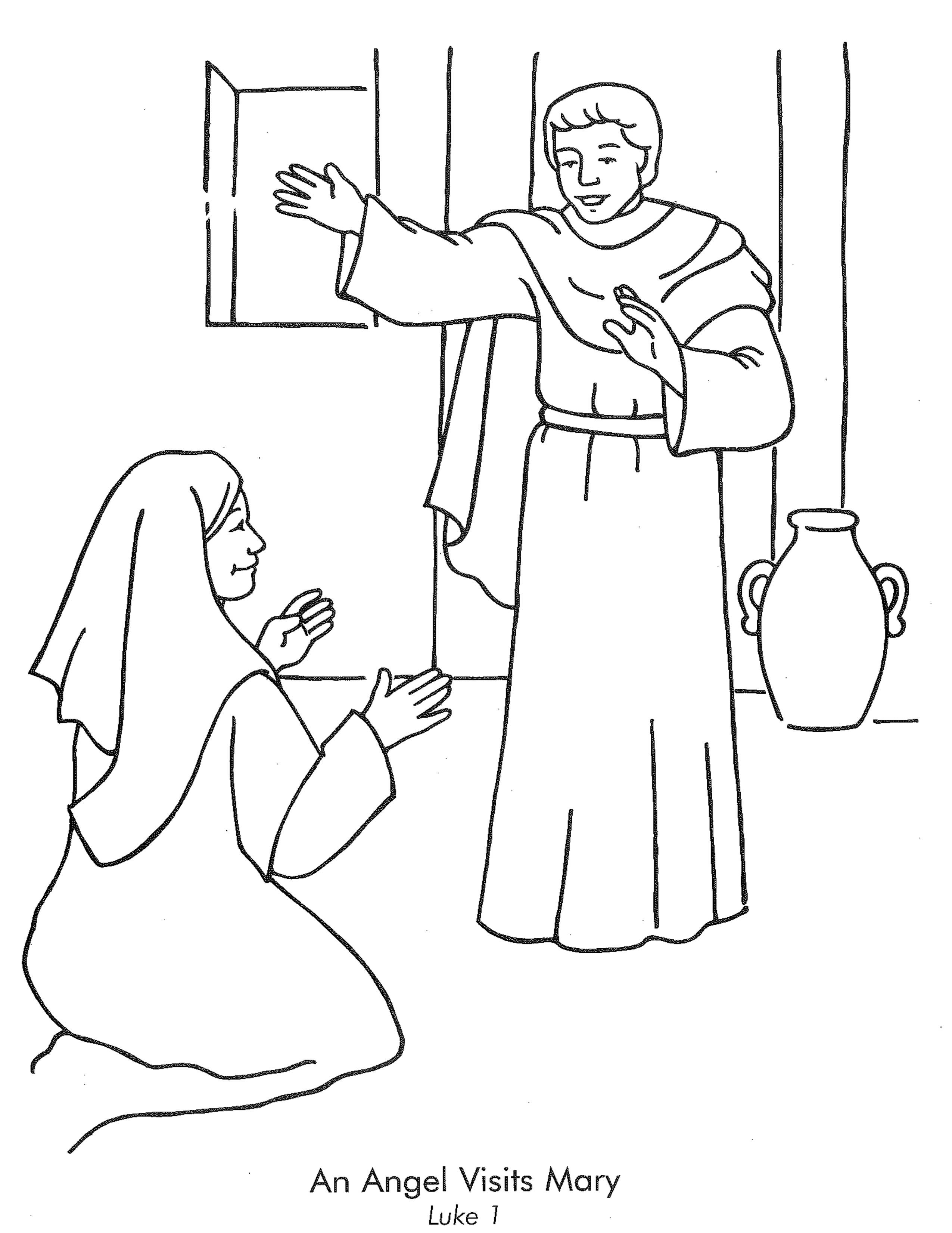 2550x3300 Angel Appears To Mary Coloring Page