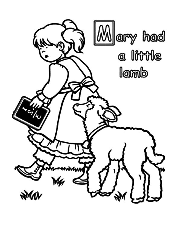 Mary Had A Little Lamb Coloring Pages For Kids Color Luna 600x753 Mary Had A Little Lamb Coloring Pages For Kids Color Luna
