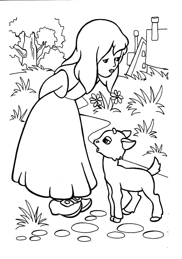 Mary Had A Little Lamb To Play With Her Coloring Pages Color Luna 600x855 Mary Had A Little Lamb To Play With Her Coloring Pages Color Luna