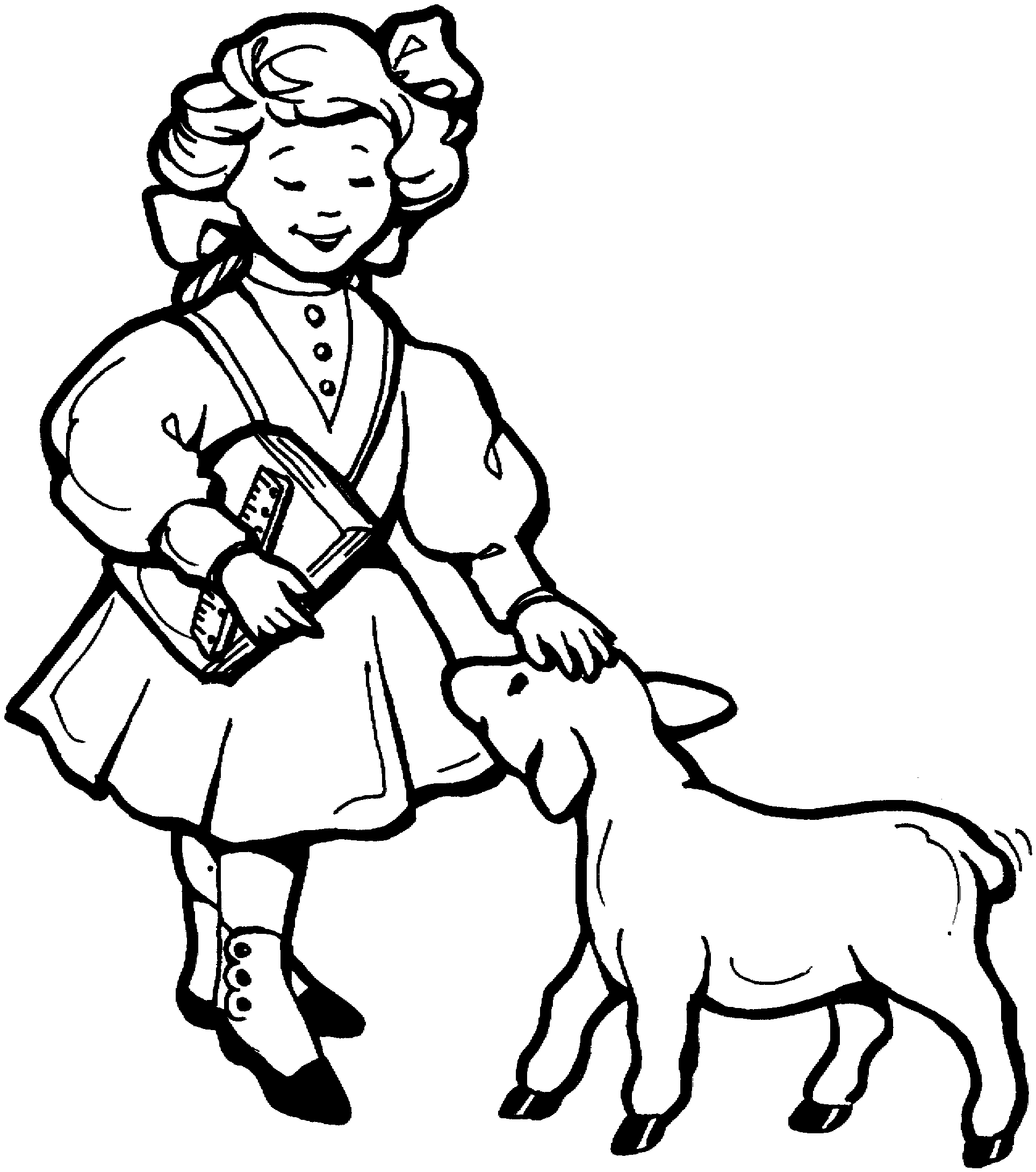 Mary Had A Little Lamb Coloring Page 1928x2180 Mary Had A Little Lamb Coloring Page