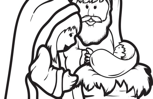 652x425 Christmas Coloring Pages Santa And Baby Jesus Free Printable Mary