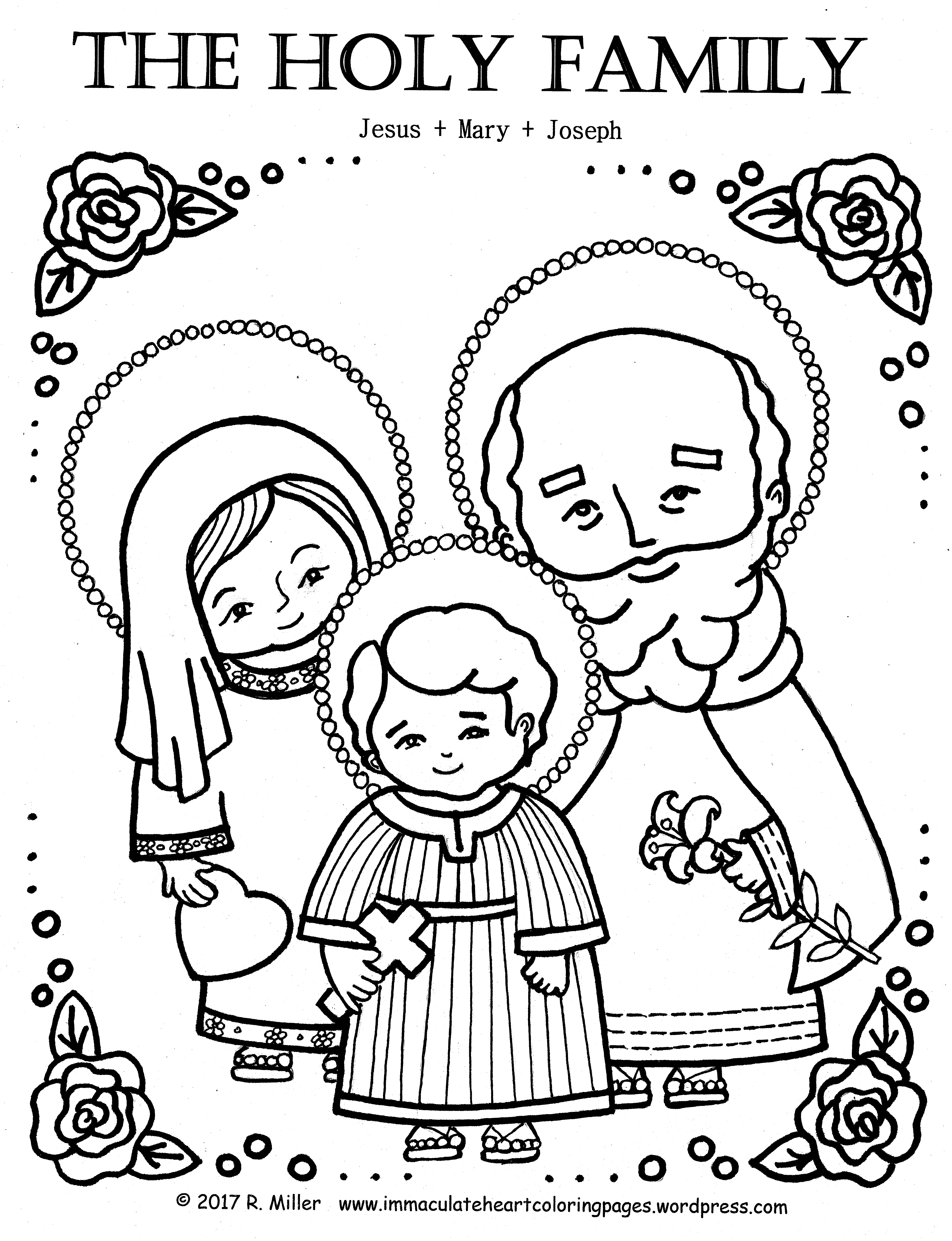4958x6458 Holy Family Coloring Page Immaculate Heart Coloring Pages