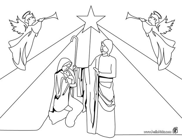 620x480 Joseph, Mary And Jesus Coloring Pages