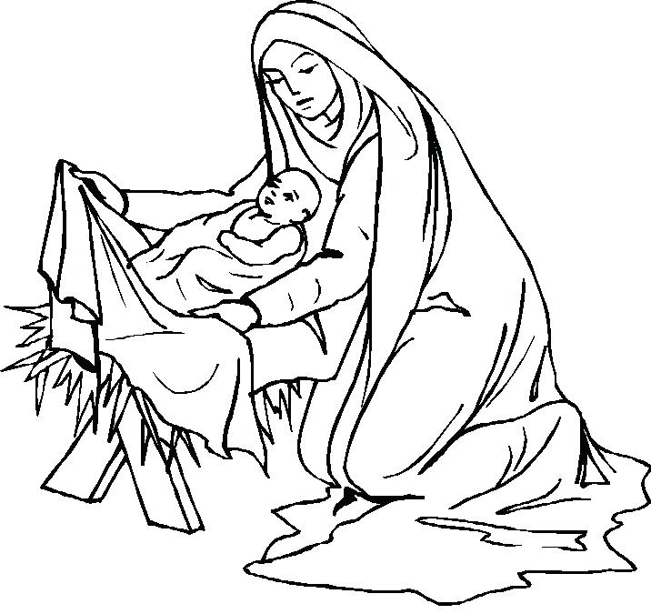 Mary Joseph Jesus Coloring Pages at GetColorings.com | Free printable ...