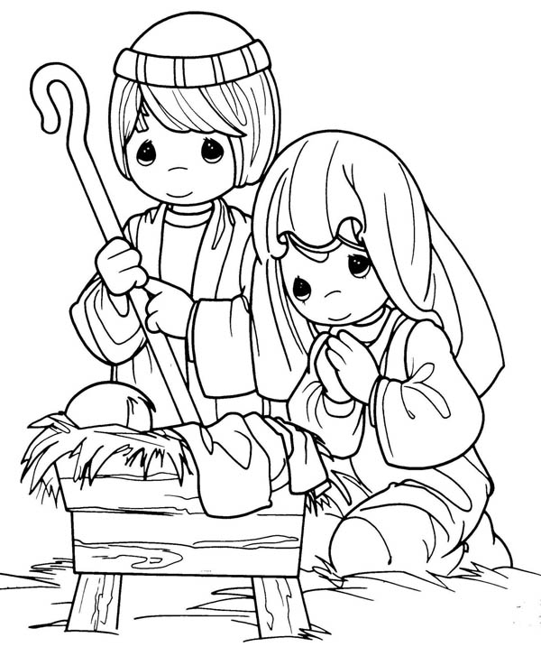 Joseph And Mary In Jesus Christ Nativity Coloring Page Color Luna 600x727 Joseph And Mary In Jesus Christ Nativity Coloring Page Color Luna