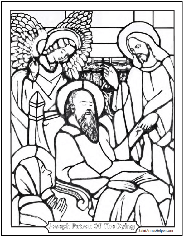 Saint Joseph Patron Of A Happy Death Coloring Page 590x762 Saint Joseph Patron Of A Happy Death Coloring Page