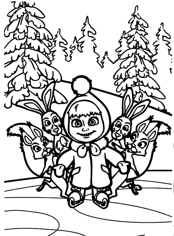 Masha And The Bear Coloring Pages at GetColorings.com | Free printable ...
