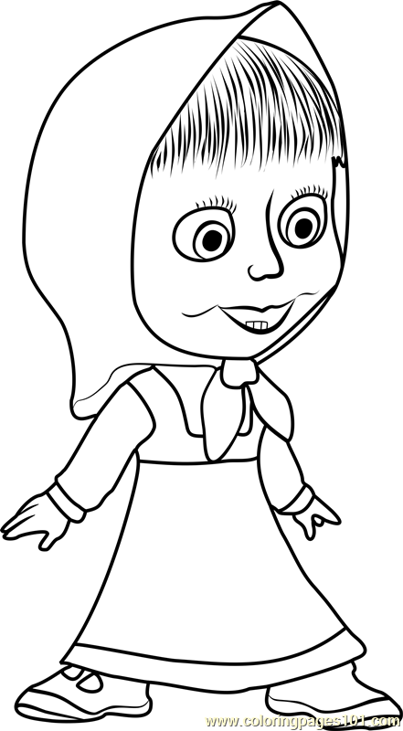441x800 Masha Excited Coloring Page