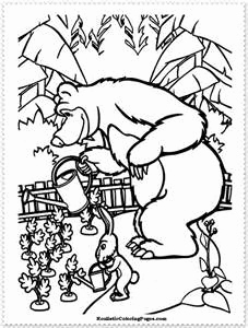 227x300 Masha And The Bear Coloring Pages Stock Masha And The Bear