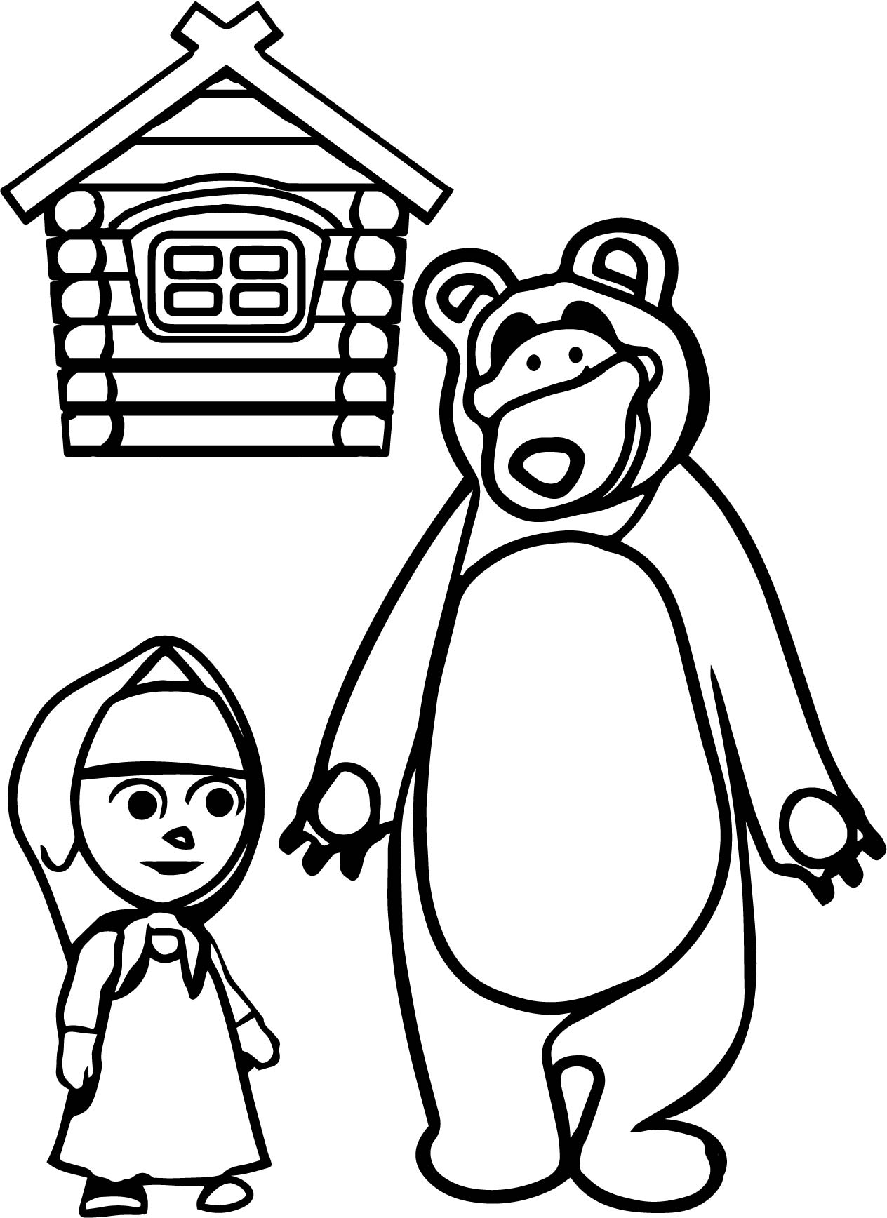 1264x1736 Mawa Kawa Masha And Bear Home Coloring Page Wecoloringpage