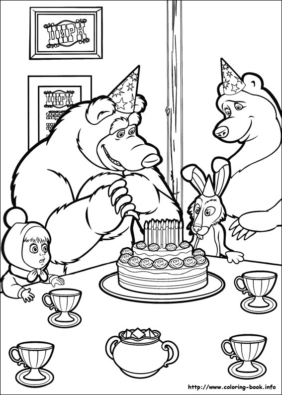 567x794 Free Masha And Bear Coloring Pages For Kids Printable