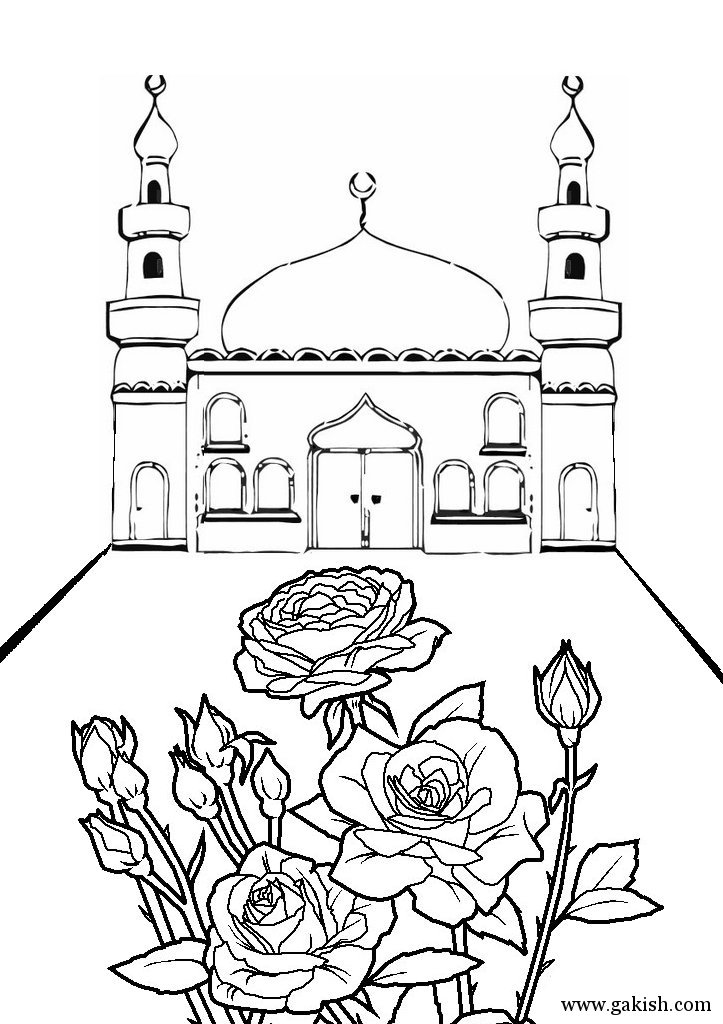 Masjid Coloring Pages, Mosque Coloring Pages 723x1024 Masjid Coloring Pages, Mosque Coloring Pages