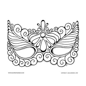 300x300 Halloween Coloring Pages Masquerade Masks, Colored Pencils