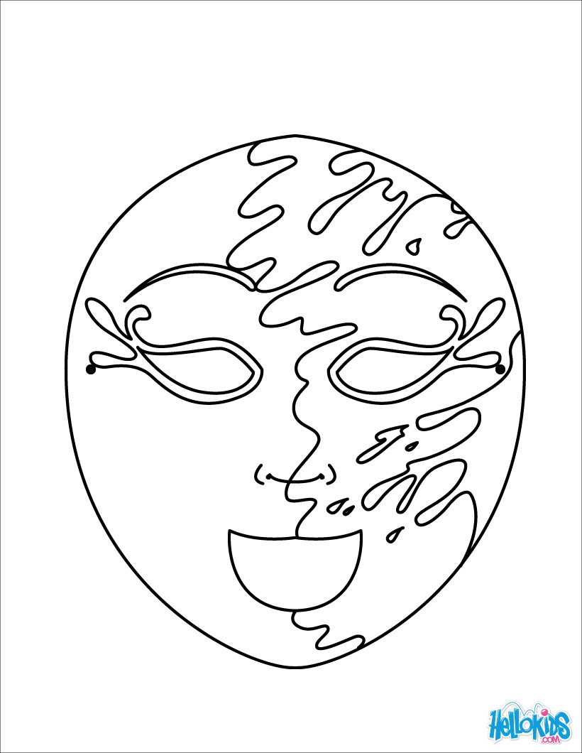 820x1060 26 Masquerade Masks Coloring Pages, Maskerade Masker Kleurplaat