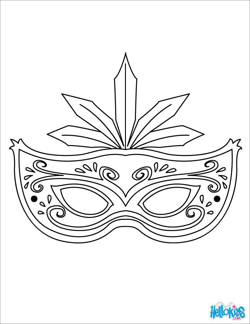 820x1060 Masquerade Mask Coloring Page Mask
