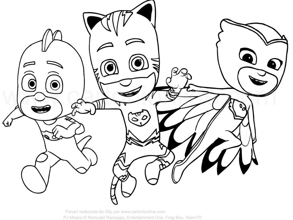 1024x768 Amazing Pj Mask Coloring Pages To Color And Print For Style