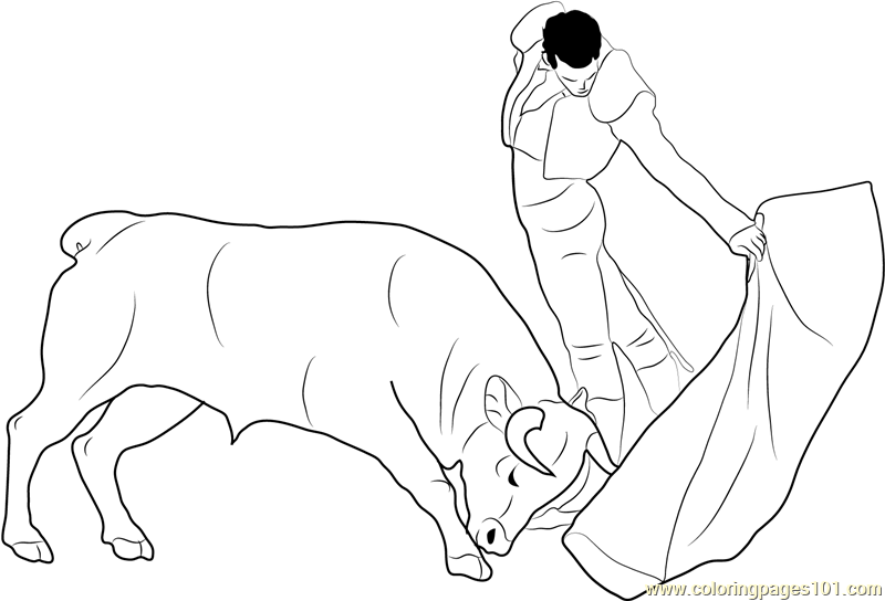800x544 Matador Coloring Page Spain Madrid Bullfight Coloring Page Free
