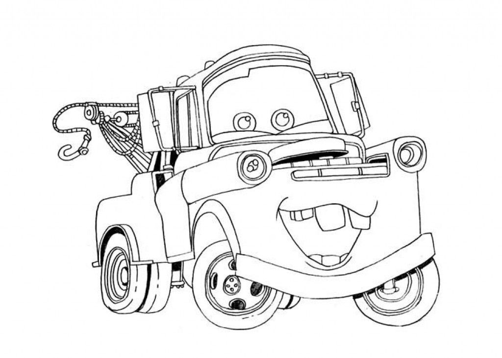 1024x731 Free Printable Tow Mater Coloring Page For Kids Disney Coloring