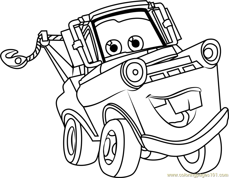 800x622 Tow Mater From Cars 3 Coloring Page