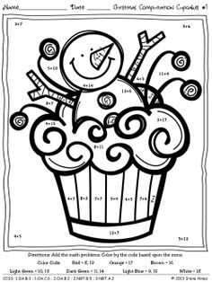 236x314 Christmas Math Activities Computation Cupcakes Col On Coloring