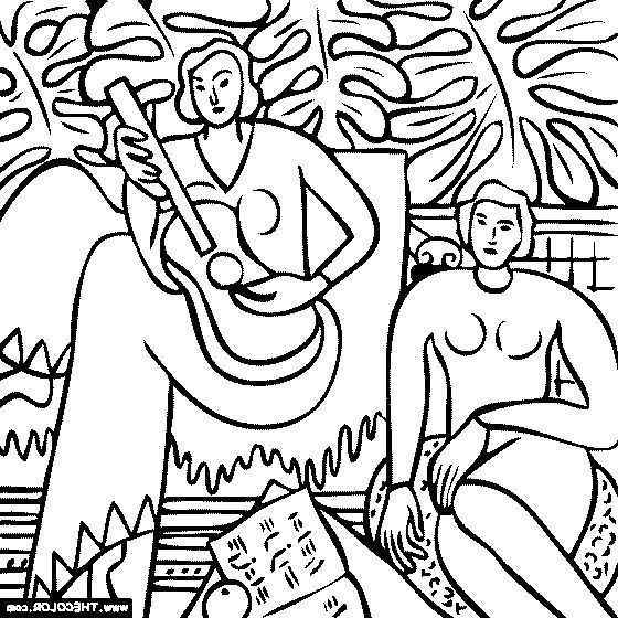 560x560 Artwork Coloring Pages Henri Matisse La Musique Coloring Page