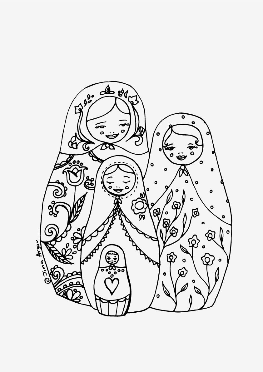 842x1191 15 Matryoshka Coloring Pages Pdf Download Patchwork And Dolls