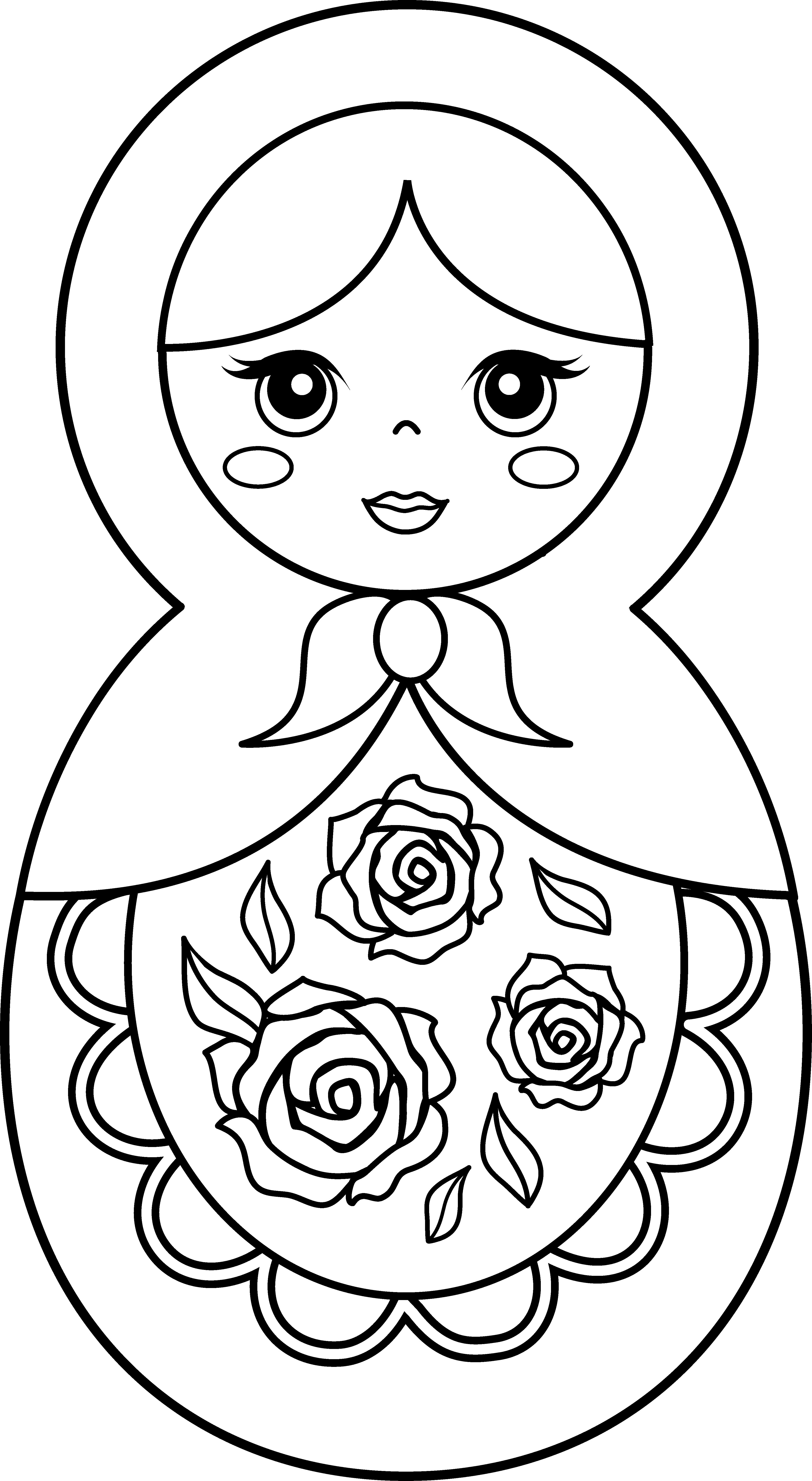 3985x7268 Matryoshka Doll Coloring Page Crafts Matryoshka