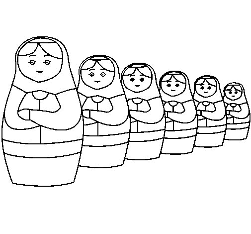 505x470 Matryoshka Doll Coloring Page