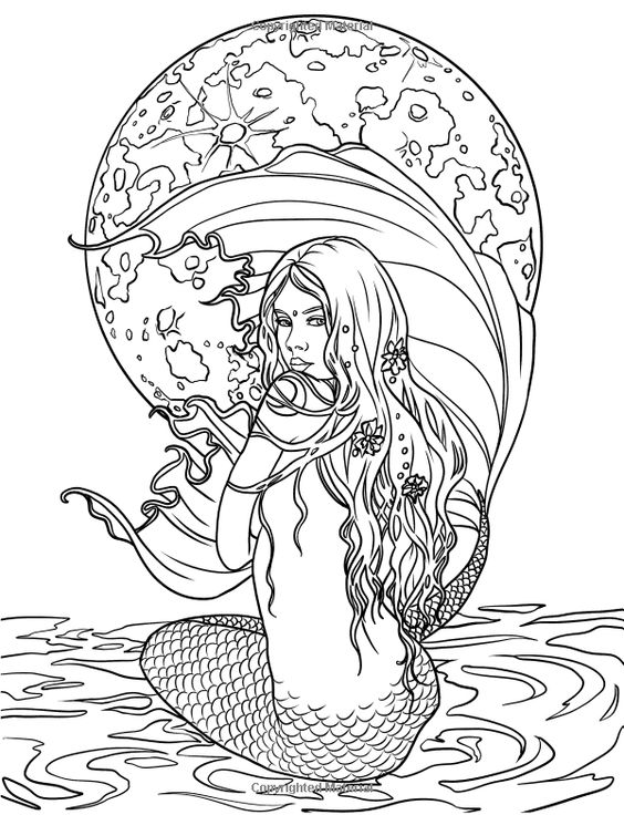 564x736 Clever Ideas Mermaid Coloring Pages For Adults Best 25