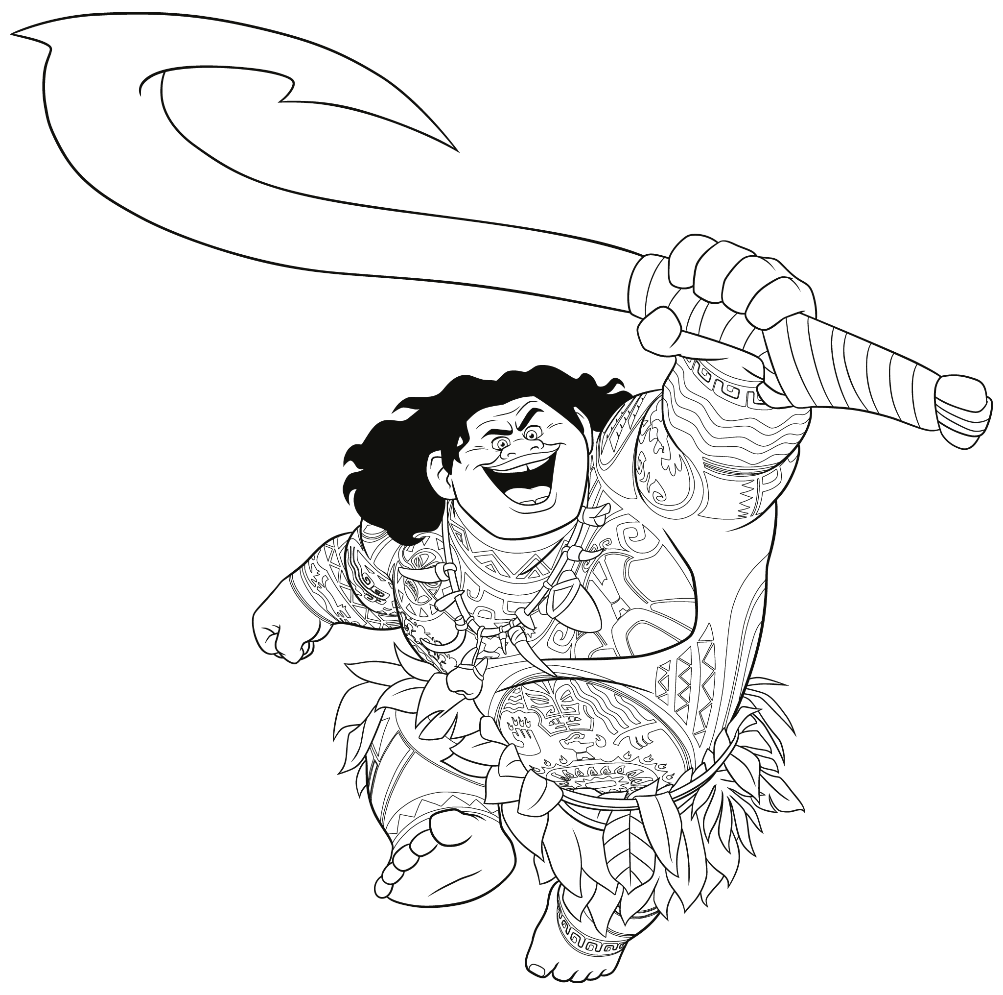 2049x2031 Maui Weapon Coloring Page Magical Fish Hook