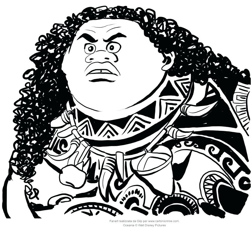 841x765 Moana Coloring Pages Maui As Well As Of Coloring Page 671