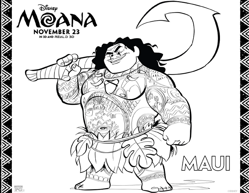 823x639 Maui Coloring Page Creative Ideas Moana, Moana