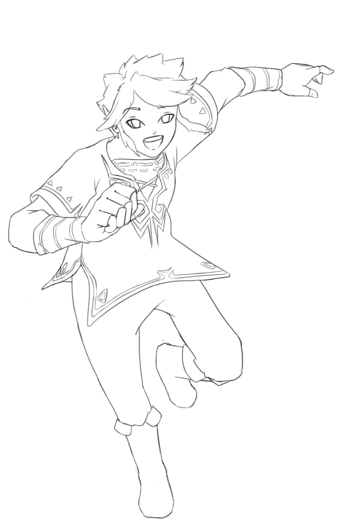 720x1080 Link Breath Of The Wild Running Free Coloring Page By Maverick