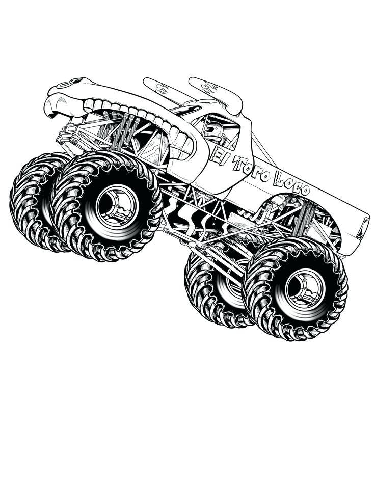736x952 Monster Truck Color Page Mud Truck Coloring Pages Grave Digger