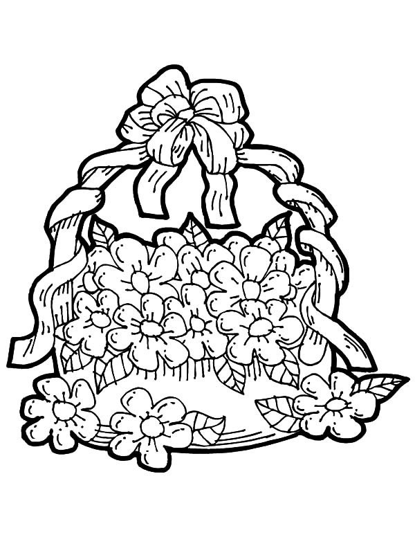 600x776 May Day Flower Basket Coloring Pages Best Place To Color