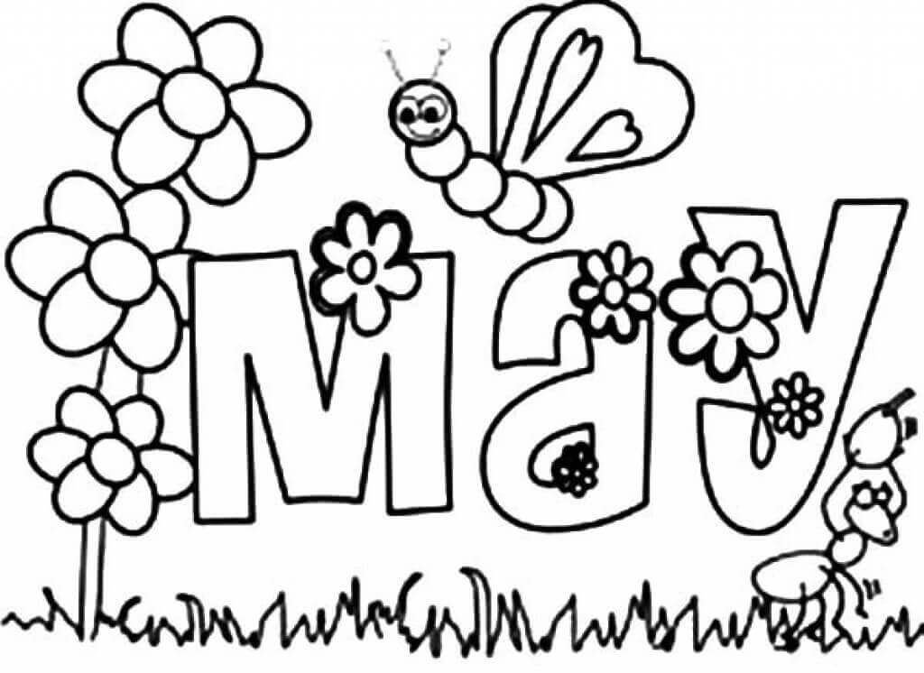 1024x746 Free Printable May Coloring Pages (May Day Coloring Pages)