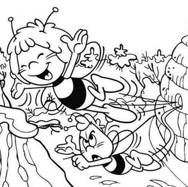 Maya The Bee Teasing Willy Around Coloring Pages Batch Coloring 600x598 Maya The Bee Teasing Willy Around Coloring Pages Batch Coloring