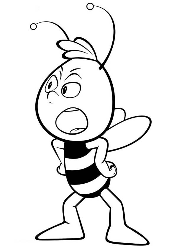Willy The Bee Getting Anxious With Maya Coloring Page 600x840 Willy The Bee Getting Anxious With Maya Coloring Page