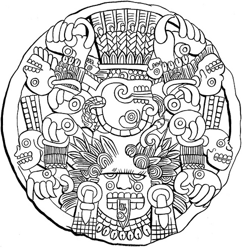 487x500 Mayan Calendar Coloring Page Copy Pages